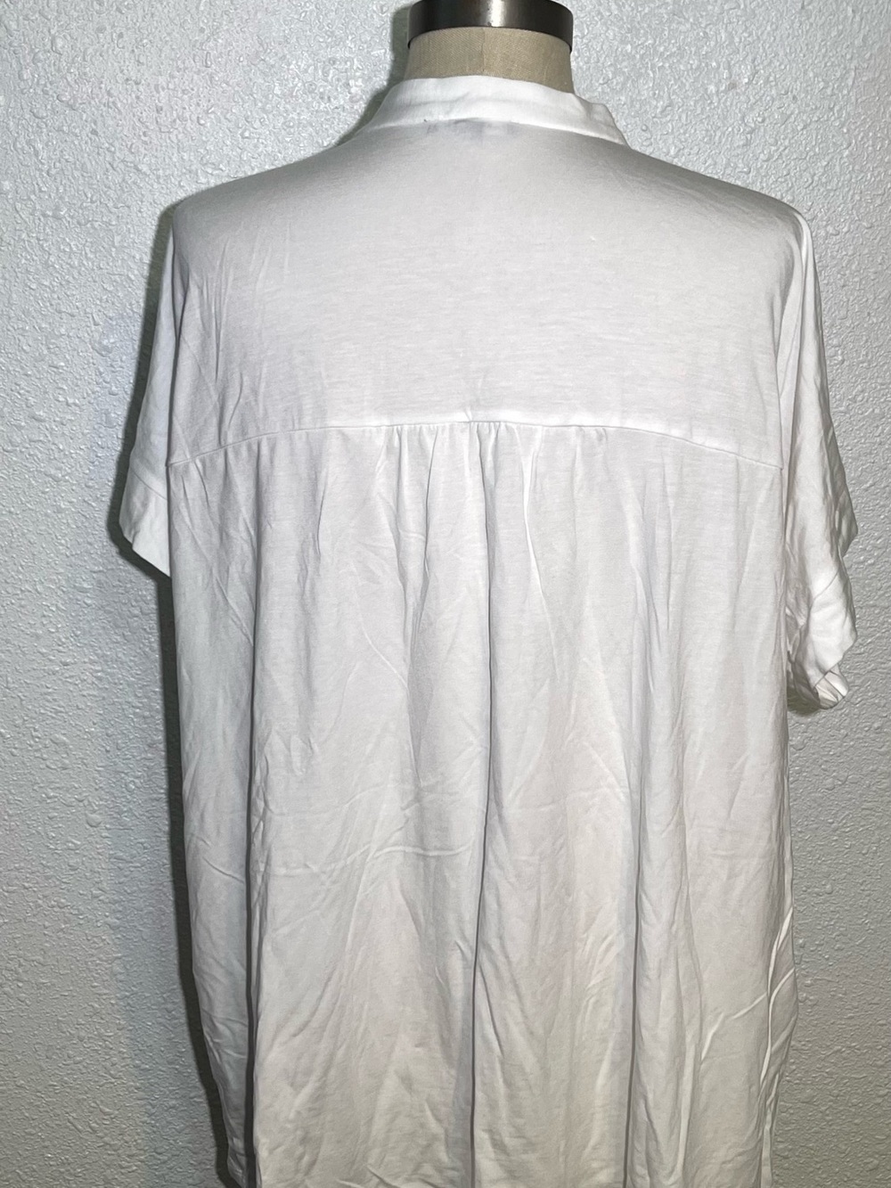 Eileen fisher women’s White fine jersey band collar blouse size 2X - Picture 7 of 10